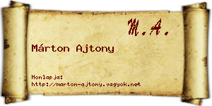 Márton Ajtony névjegykártya